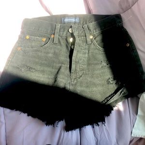 Black jean shorts